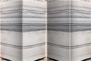 Polished Snow Wooden Marble Slab