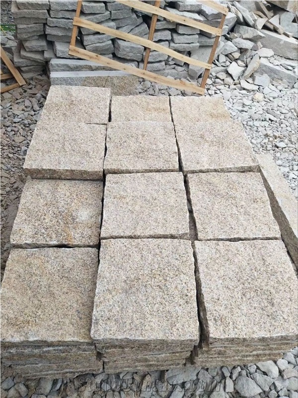 China G682 Yellow Granite Cube Paving Stone
