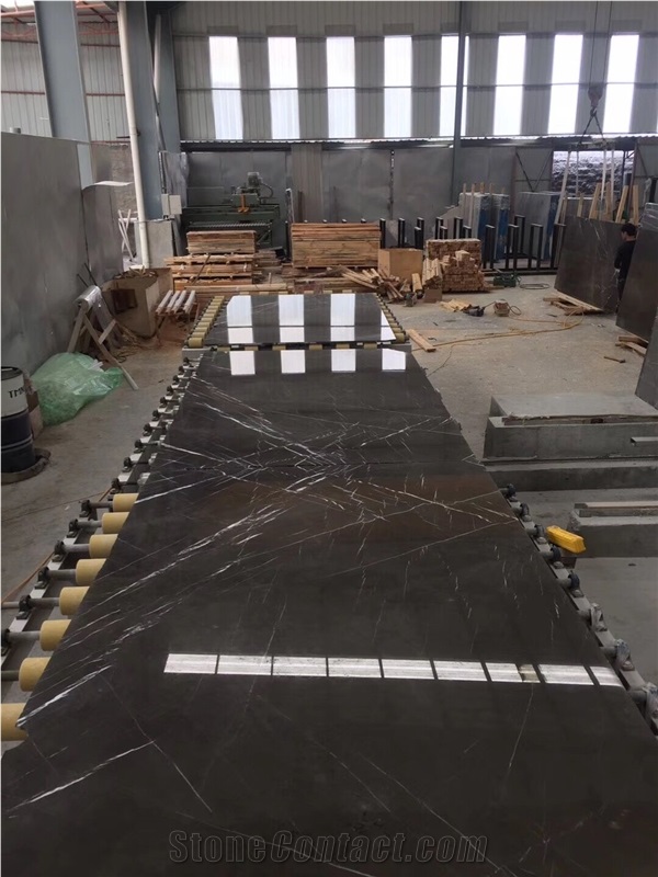 Iranian Pietra Grey Marble Slab Flooring Tile