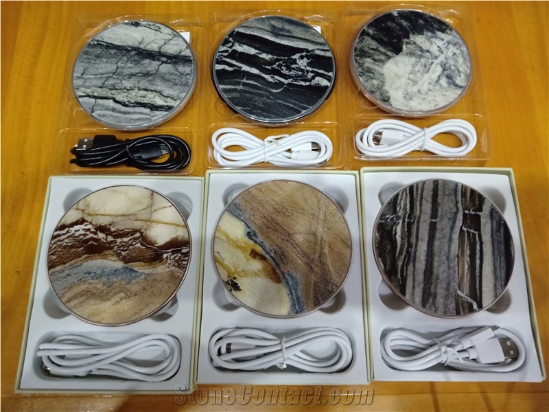 Marble Pattern Slim Fast Charging Pad Wireless