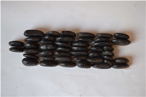 Polished Black Standing Pebble Stone for Garden