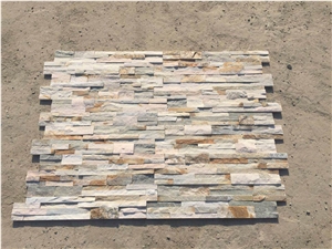 Yellow and White Color Slate Wall Cladding Culture Stone