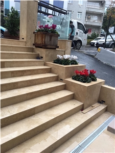 Travertine Stairs, Risers, Thresholds