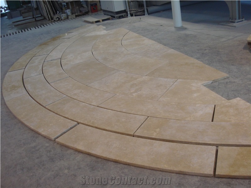 Travertine Stairs, Risers, Thresholds