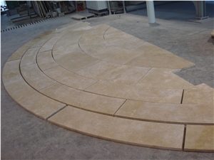 Travertine Stairs, Risers, Thresholds