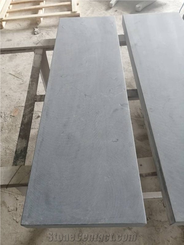 China Blue Limestone Honed Stairs Step Tiles
