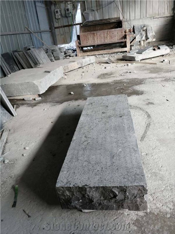 China Blue Limestone Honed Stairs Step Tiles