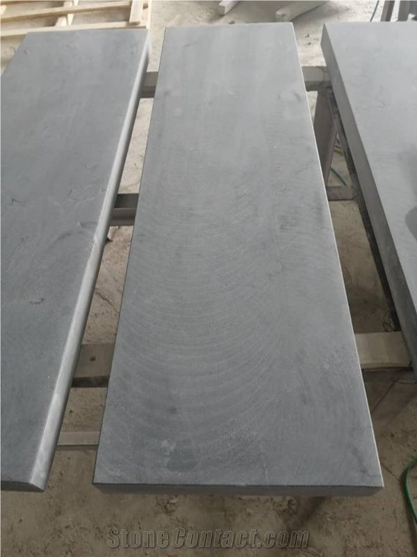 China Blue Limestone Honed Stairs Step Tiles