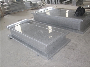 G650 Grey Granite Western Style Tombstone Monument