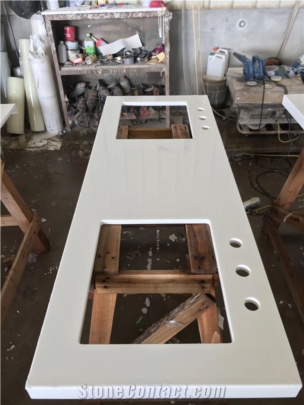Nano White Artificial Marble Kitchen Countertop