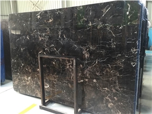 Chinese Dark Emperador Brown Marble Slab Tile