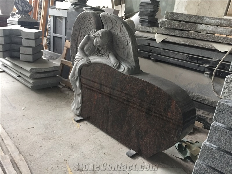 Aurora Stone Granite Monument with Angel Sculpted