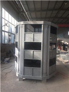 G633 Grey 72 Niche Hexagon Columbarium Black Doors