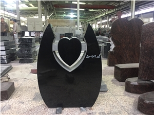Shanxi Jet Black Monument Custom Heart Shape