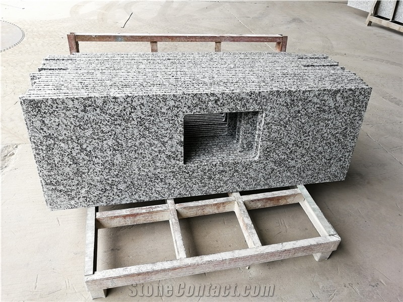 G439 Big Flower White Granite Bath Vanity Tops