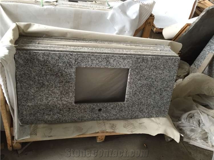 G439 Big Flower White Granite Bath Vanity Tops