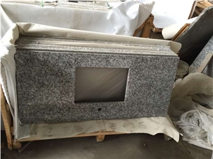 G439 Big Flower White Granite Bath Vanity Tops