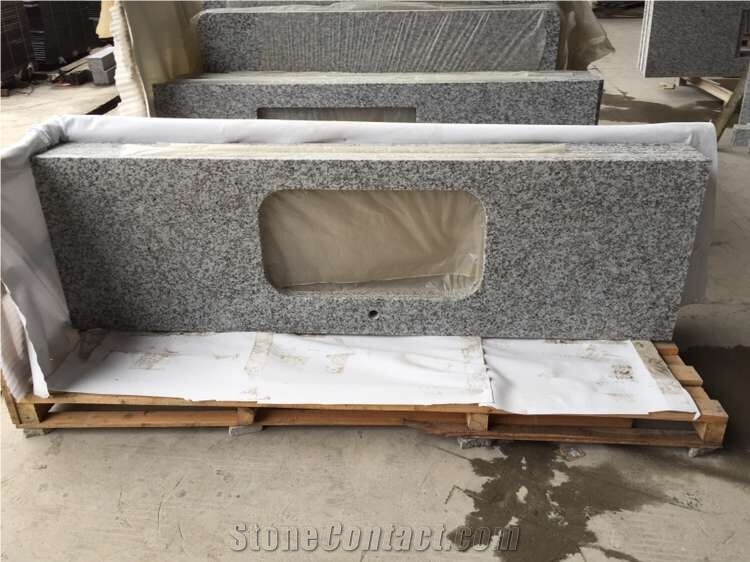 G439 Big Flower White Granite Bath Vanity Tops