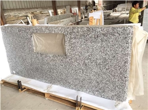 G439 Big Flower White Granite Bath Vanity Tops