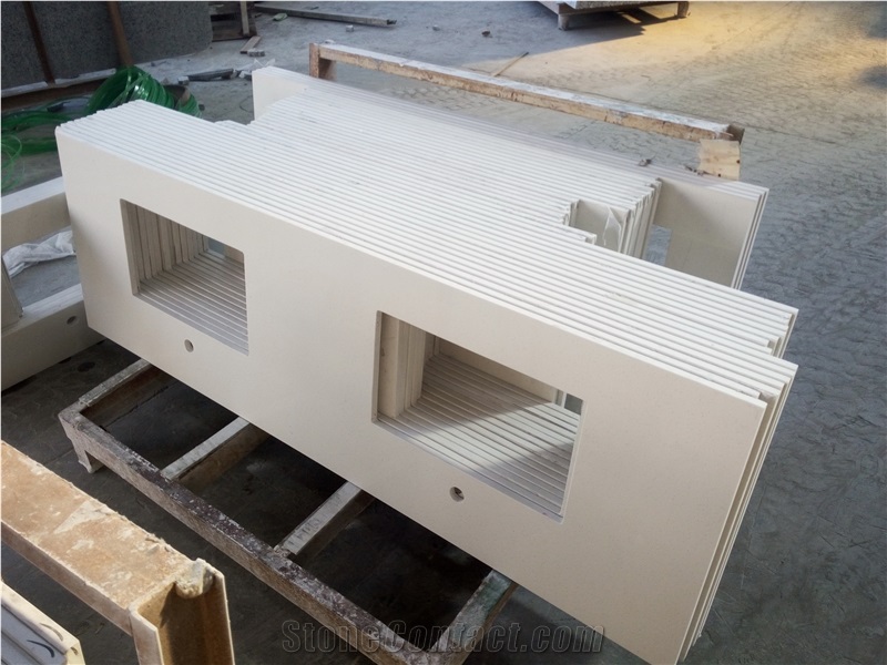 Maple White Quartz Bath Vanity Countertops
