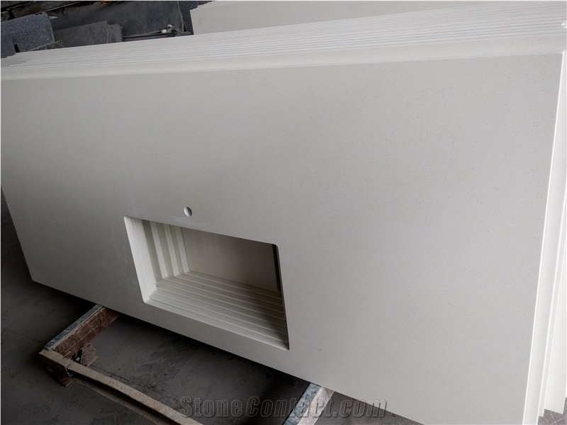 Maple White Quartz Bath Vanity Countertops