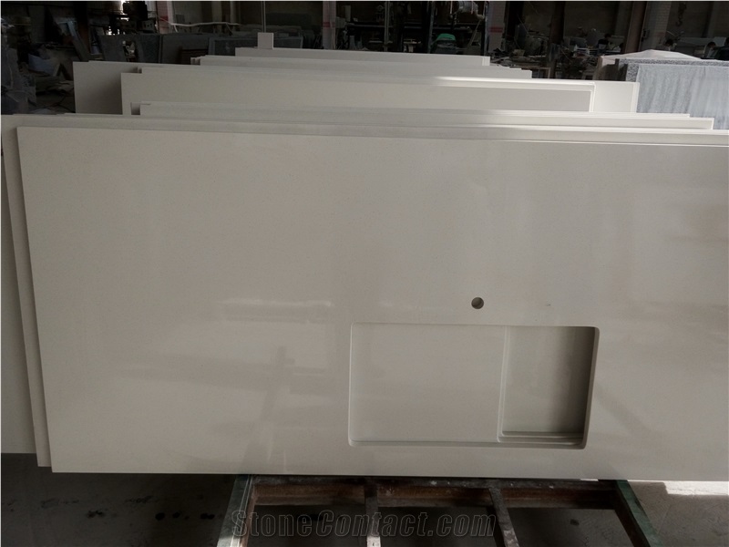 Maple White Quartz Bath Vanity Countertops
