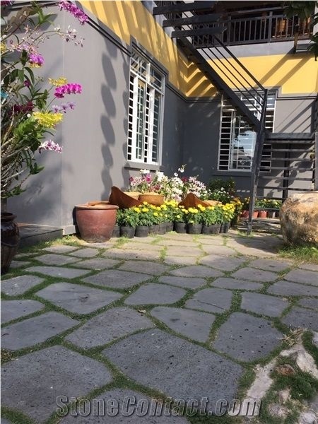 Basalt Landscap, Lava Stone Flagstone Courtyard