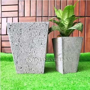 Exterior Basalt Stone Flower Pots, Volcanic Pots