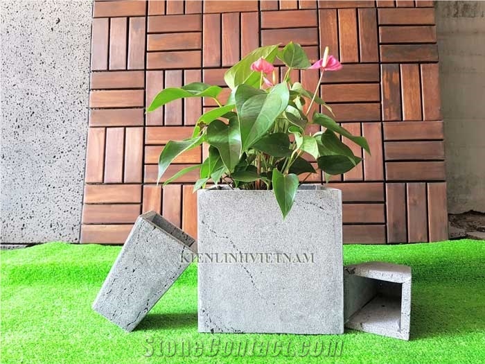 Volcanic Pots, Exterior Basalt Stone Flower Pots