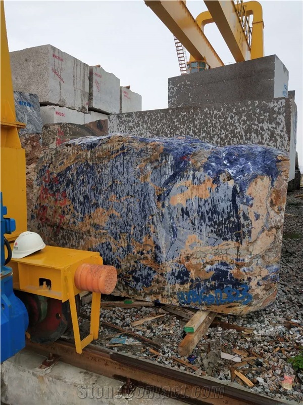 Brazil Blue Granite Big Blue Sodalite Block