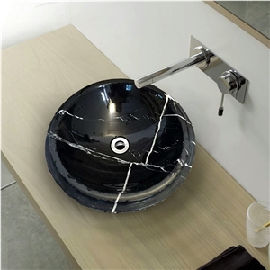 Black Marqunia Marble Sinks,Black Marble Basins