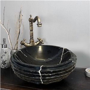 Black Marqunia Marble Sinks,Black Marble Basins