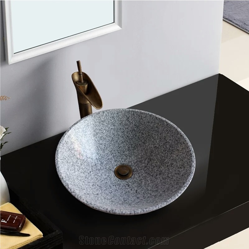 G603 Granite Wash Basins,Light Grey Grantie Sinks