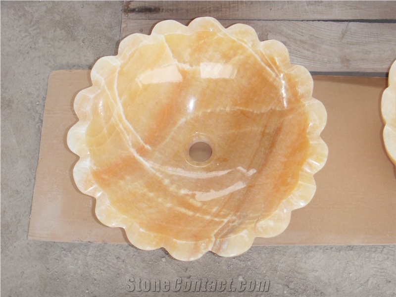 Yellow Onyx Basin,Honey Onyx Wash Bowl,Stone Sinks