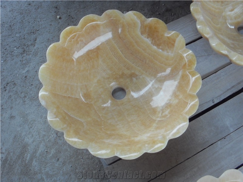Yellow Onyx Basin,Honey Onyx Wash Bowl,Stone Sinks