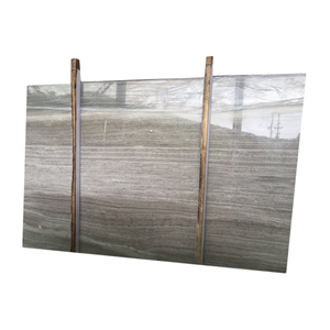 Chinese Supplier Grey Wooden Grain Marble Slab