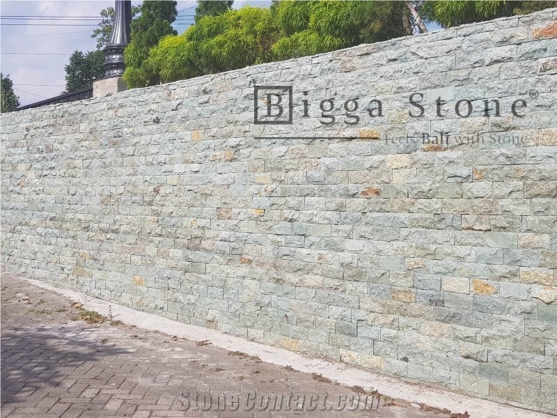 Bruta Sukabumi Green Stone Rough Face Wall Tiles