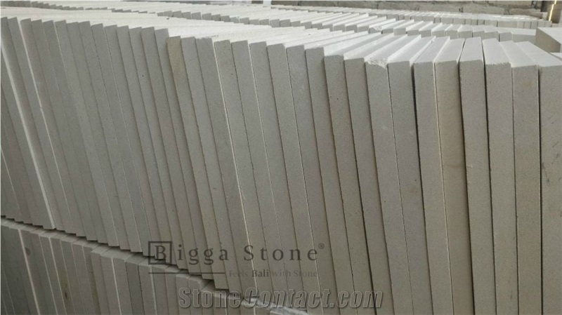 White Honed Limestone Tiles - Pool Deck Wall Floor