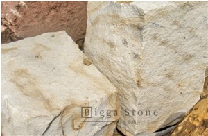 Yellow Palimanan Sandstone Mushroom Stone Wall