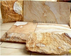 Yellow Palimanan Sandstone Split Face Wall Tiles