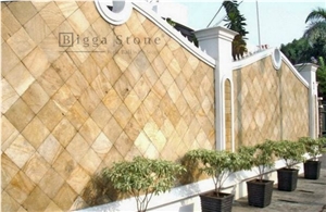 Yellow Sandstone Palimanan Tiles Factory Walling