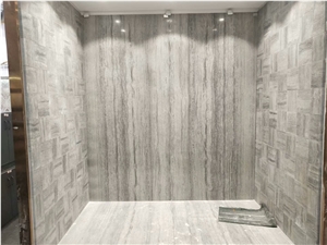 China Own Quarry Blue Wooden Vein Marble