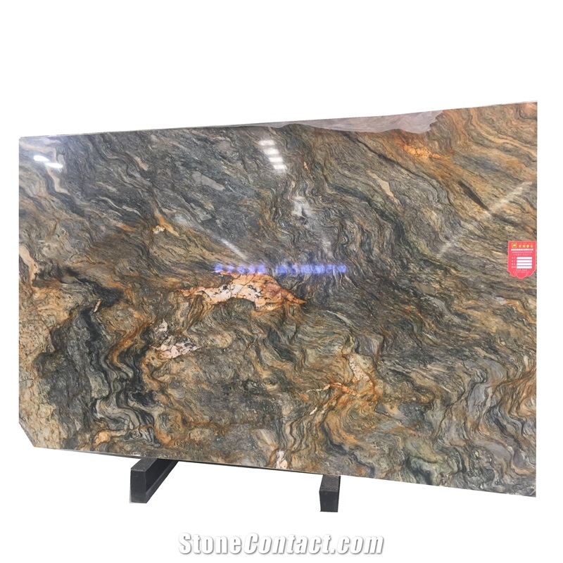 Brazil Natural Gold Silk Road Quartzite Slabs