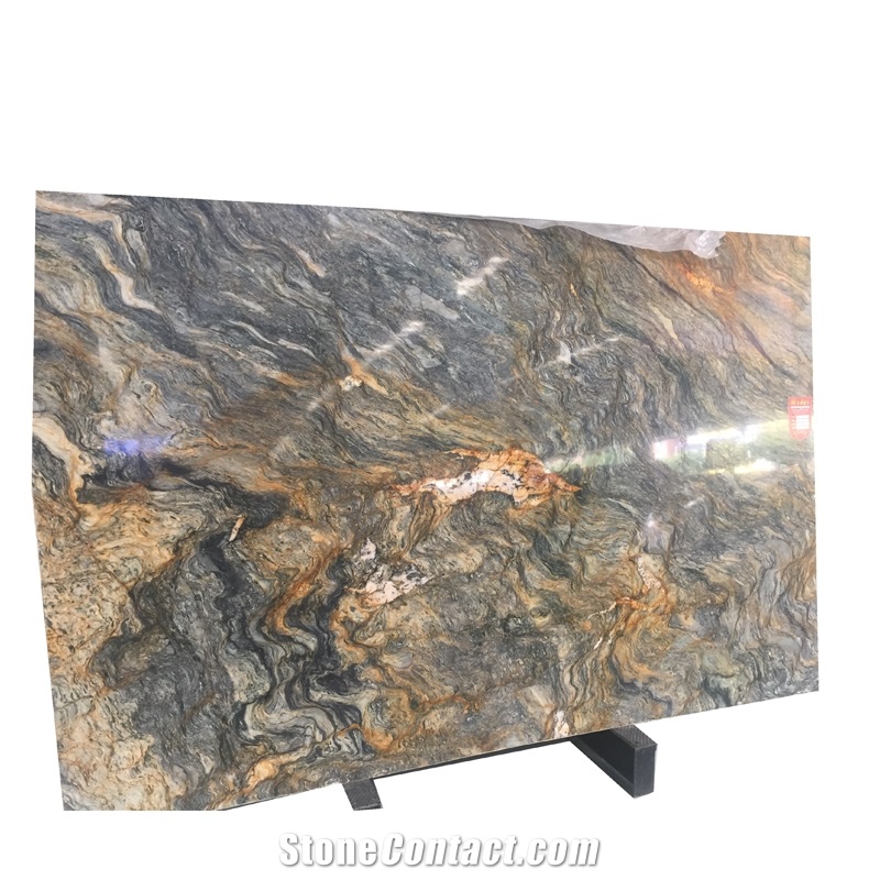 Brazil Natural Gold Silk Road Quartzite Slabs