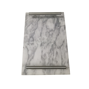Carrara White Marble Stone Food Serving Tray