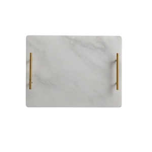 China White 30x20cm Rectangle Marble Serving Tray