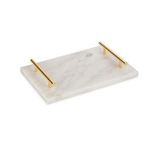 China White 30x20cm Rectangle Marble Serving Tray