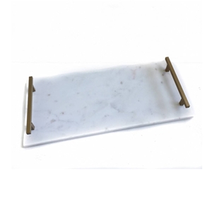 China White 30x20cm Rectangle Marble Serving Tray