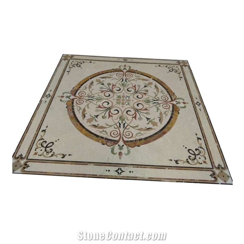 Flower Pattern Mosaic Tile Tile Water Jet Marble