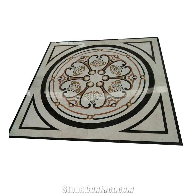 Flower Pattern Mosaic Tile Tile Water Jet Marble